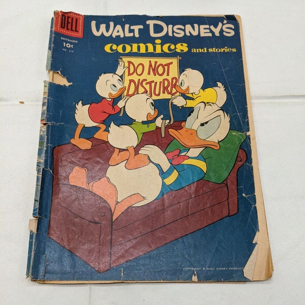 Waly Disney Comics And Stories #216 Barks Art Dell 1960 Vintage Comic